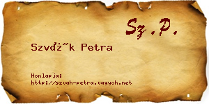 Szvák Petra névjegykártya