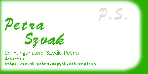 petra szvak business card